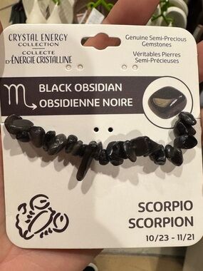 Black Obsidian Scorpio Chip Bracelet - Crystal Energy